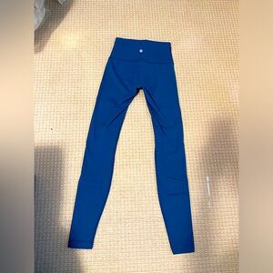 Lululemon Turquoise/Blue High Waisted Leggings (length 25”) - size: 4
